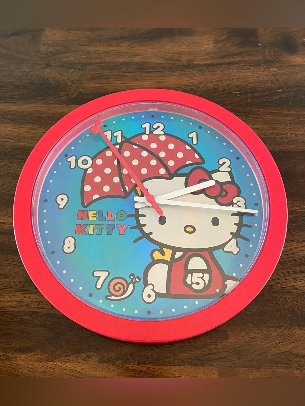Sanrio Hello Kitty Red and Blue Decorative Wall Clock